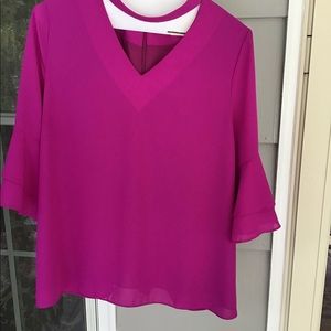 Pretty Ladies pink Barbie core Dressy Aryeh  Top magenta color medium